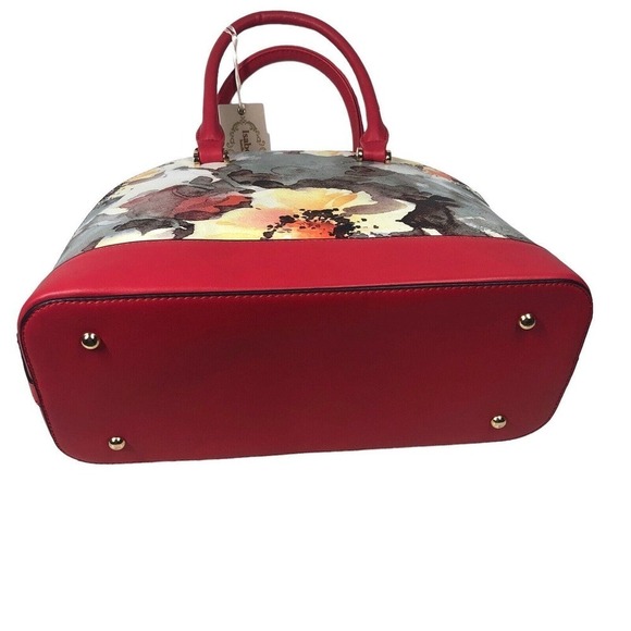 Isabelle Tribal One Leopard Dome Satchel Vegan Gray Watercolor Artsy Tote Bag - Picture 9 of 12